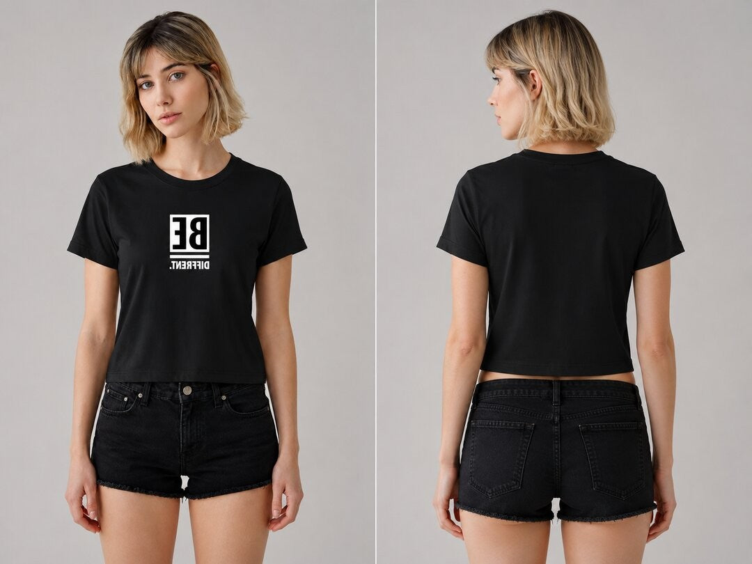 Be Confident Printed Round Neck Crop Pre-customized Tshirt for Women