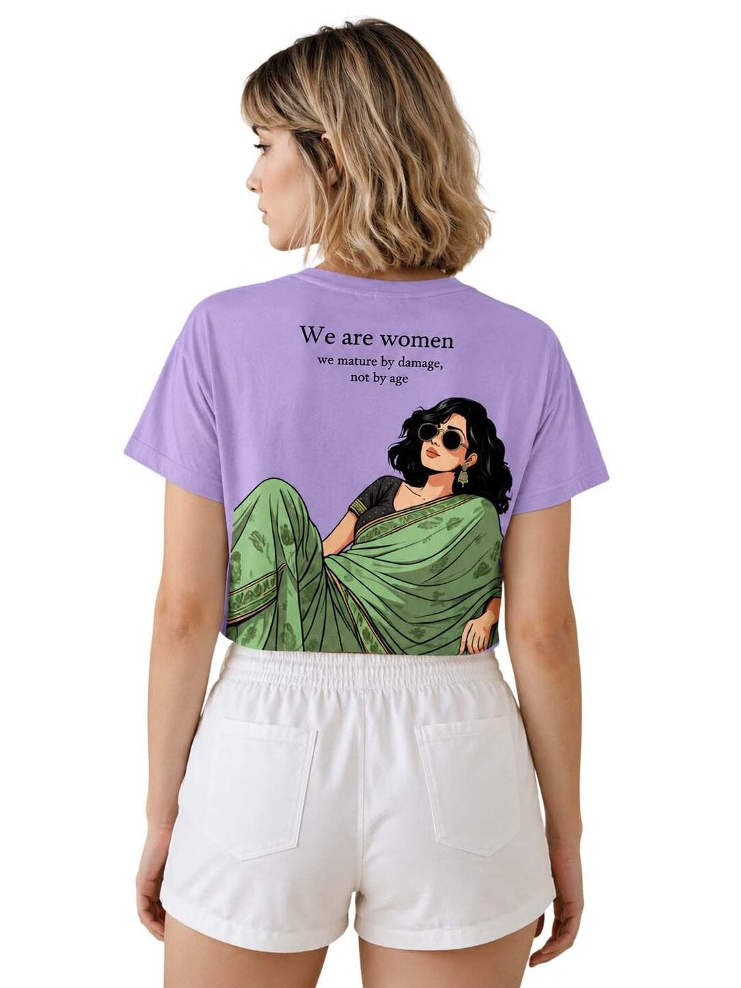 Desi Z Printed Round Neck Crop Pre-customized Tshirt for Women